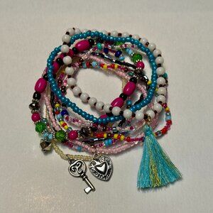 9 Pieces Stretchy Beaded Bracelet